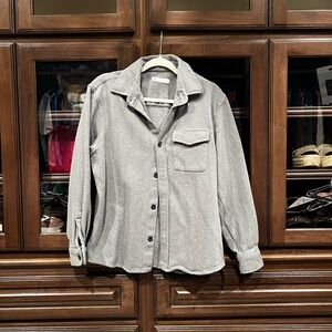 Zara Gray Button-Up Sweater Jacket